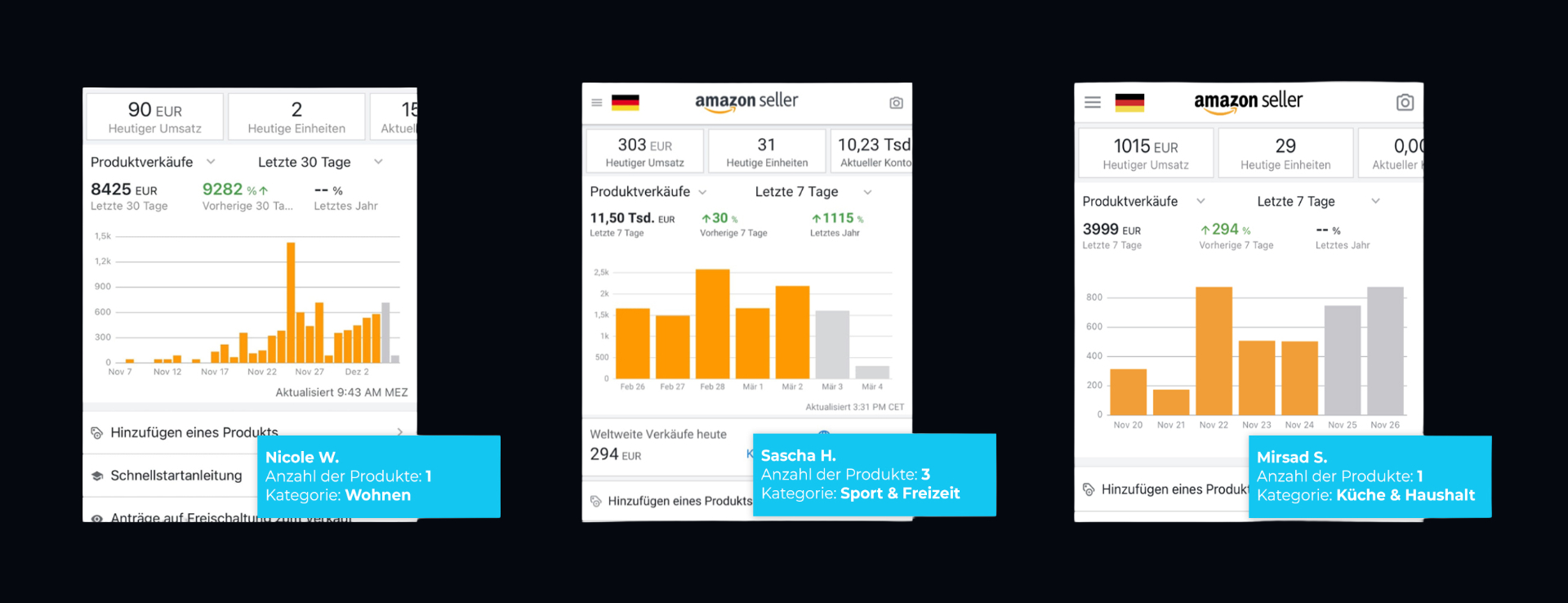 Amazon Seller Umsätze Reihe 2